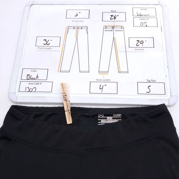 Under Armour Athletic Active Workout Leggings Pants Womens Size Small S Black - Picture 7 of 7